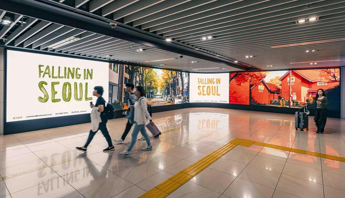 김포공항 디지털 광고 광고 설치 예시