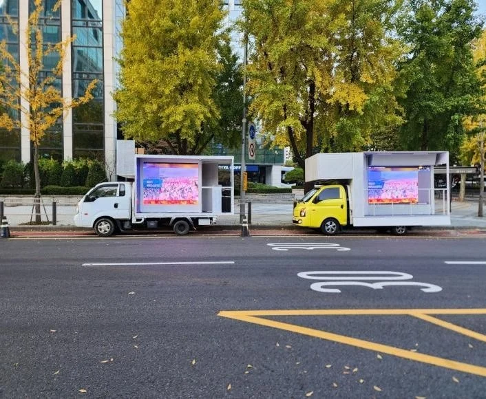 1톤 무대형 영상차량 설치 예시