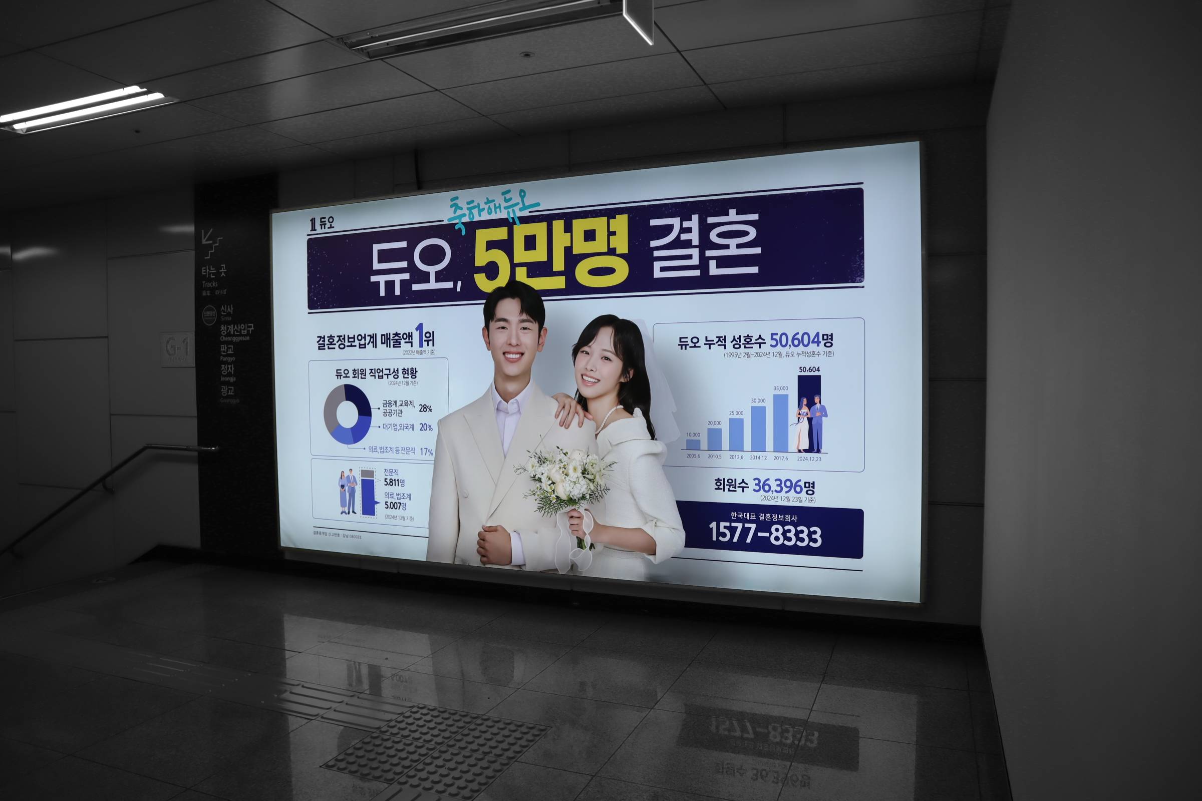 지하철역 조명 광고 광고 공간